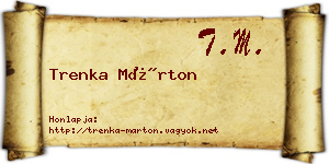 Trenka Márton névjegykártya